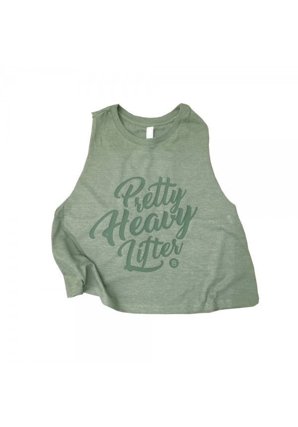 Pretty heavy lifter olive cropped tank samson athletics