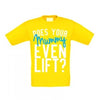 Does your mummy even lift? Yellow kids t-shirt samson athletics