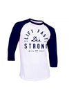 Lift fast die strong navy baseball t-shirt samson athletics