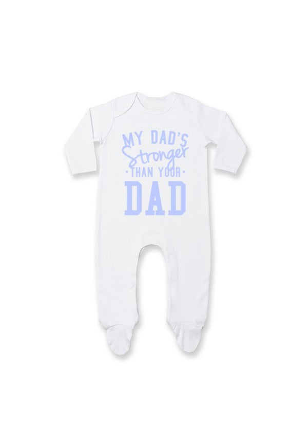 My dads stronger than your dad blue sleep suit samson athletics