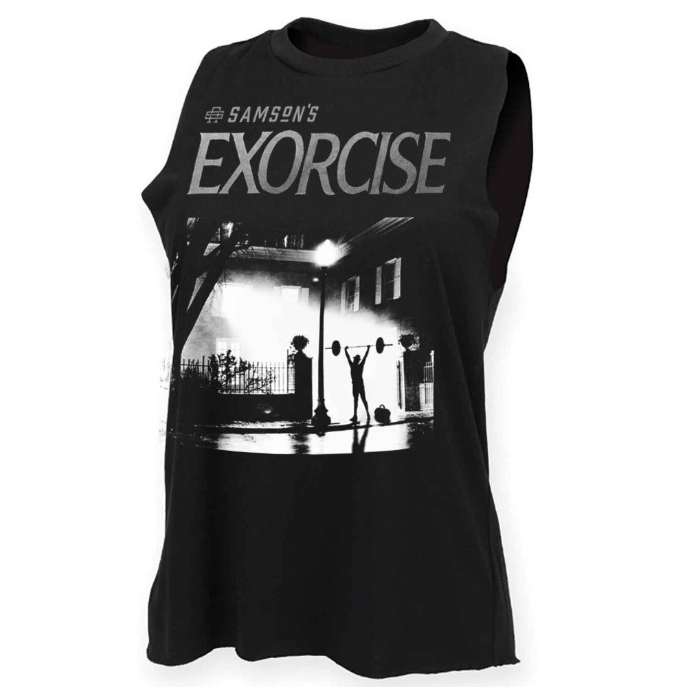 Exorcise Exorcist Halloween Gym Ladies Cut Off Tank