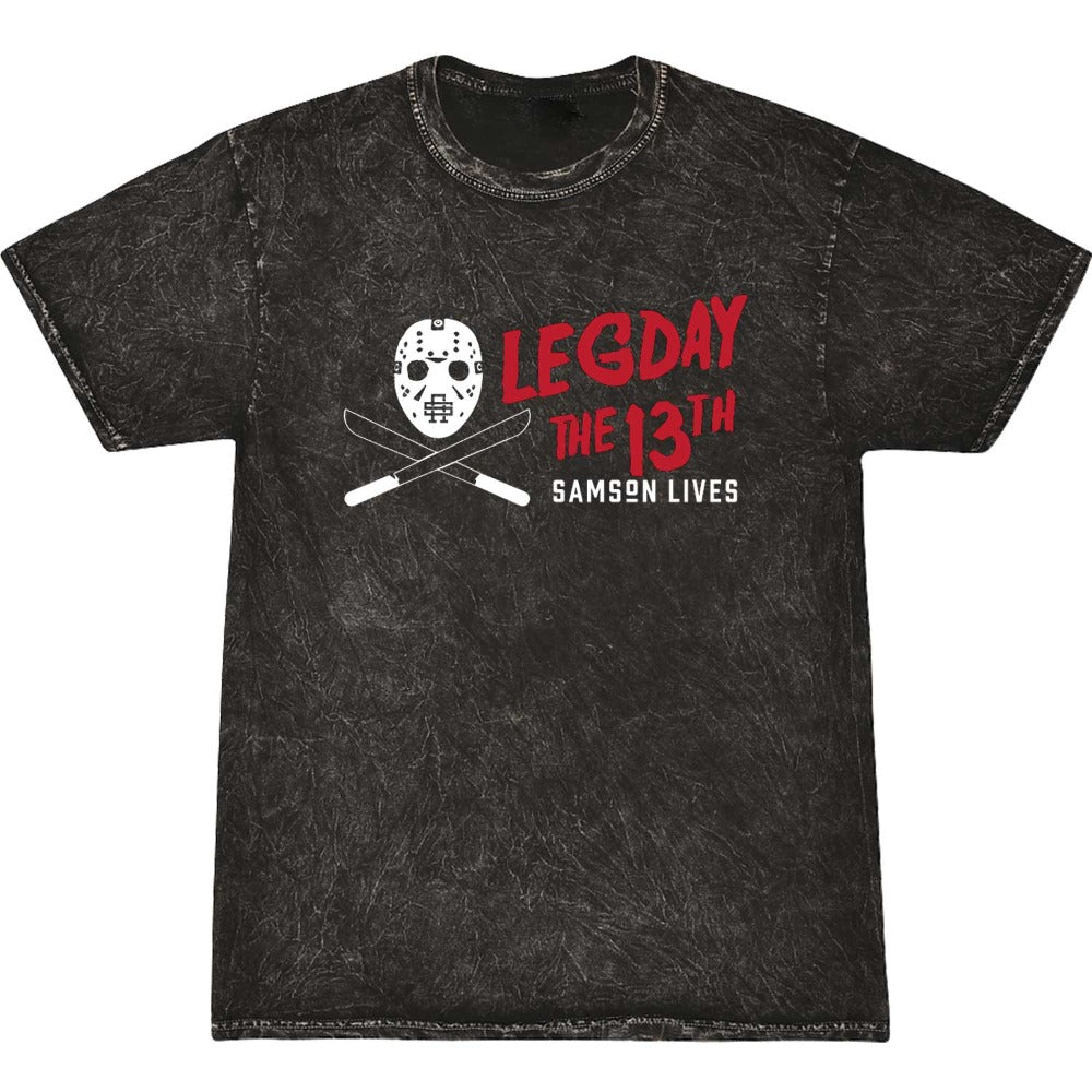 Leg Day The 13th Halloween Mens Washed T-Shirt