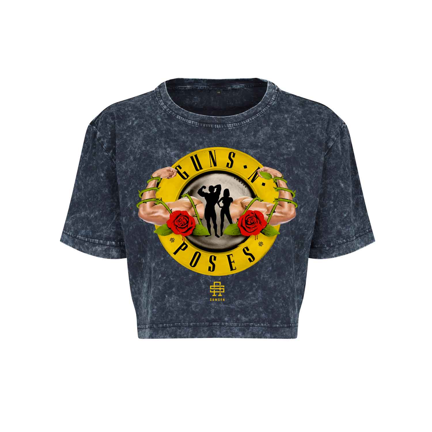 Guns N Poses Ladies Cropped Washed Tee