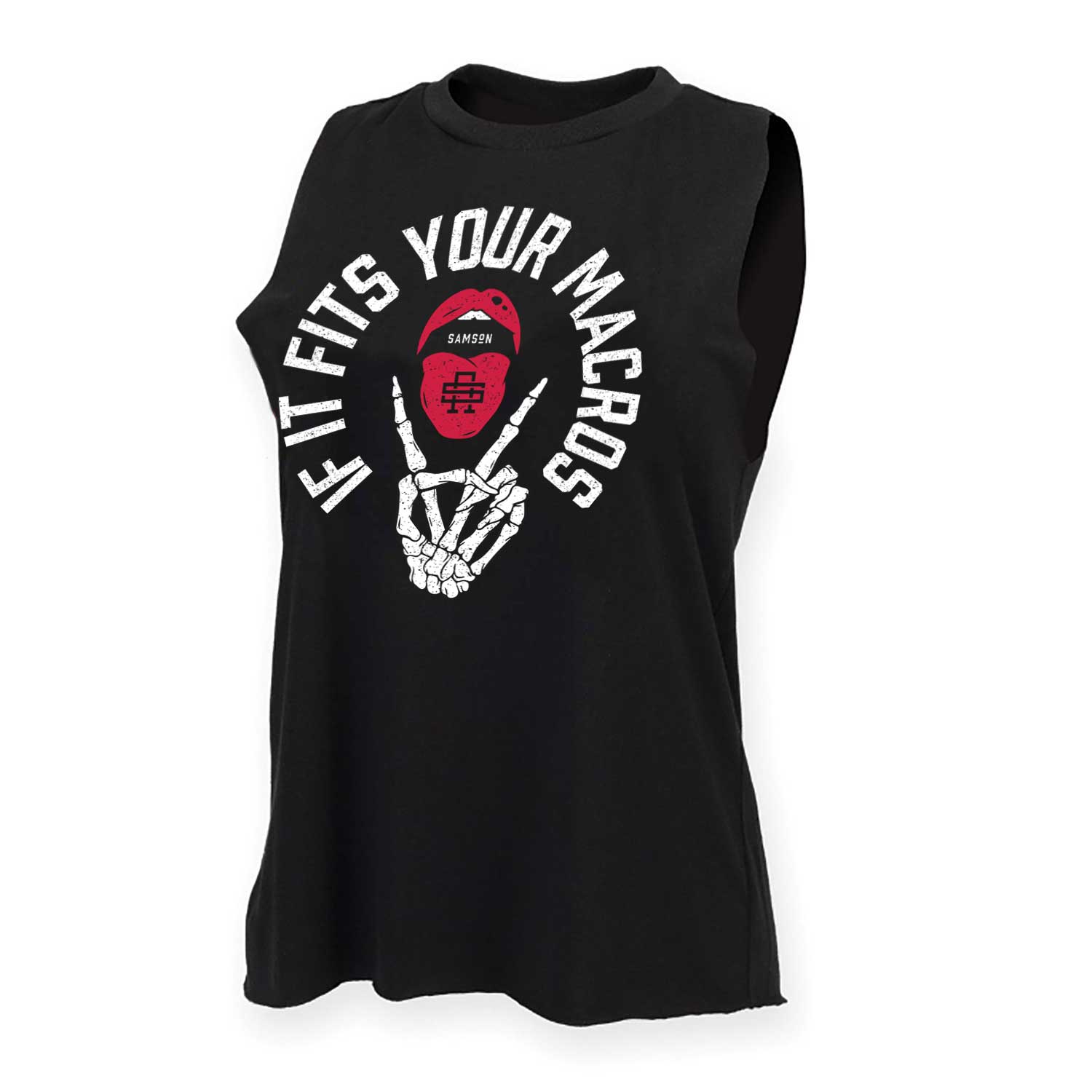 If It Fits Your Macros Gym Ladies Cut Off Tank