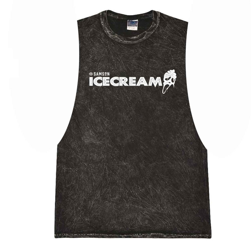 Ice Cream Scream Halloween Mens Washed Cut Off Tank