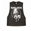 Iron Laden Ladies Washed Cut Off Tank