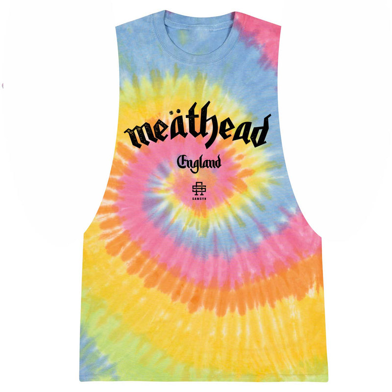 Meathead Men's Tie Dye Cut Off Tank Top