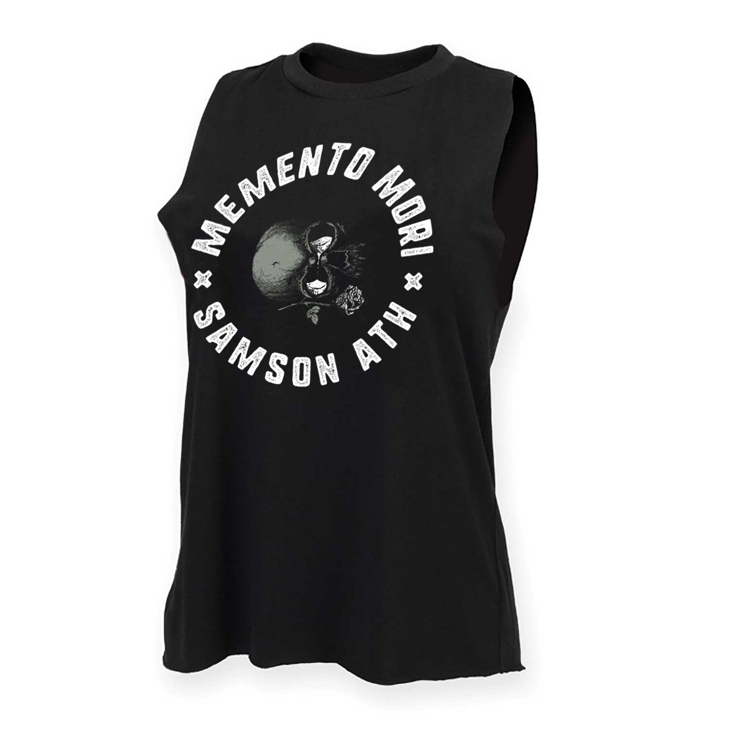 Memento Mori Gym Ladies Cut Off Tank