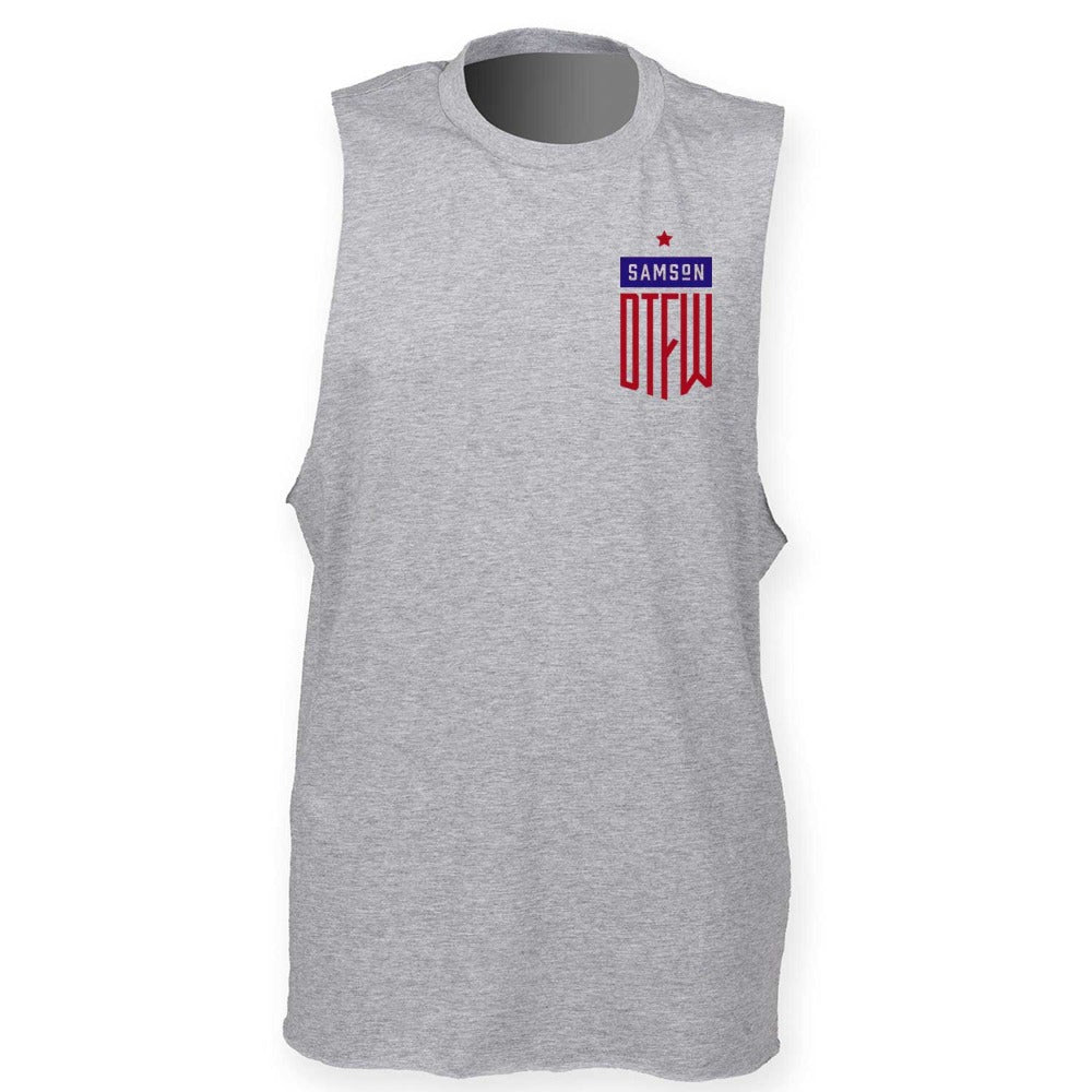 DTFW Retro Mens Gym Tank Top Grey