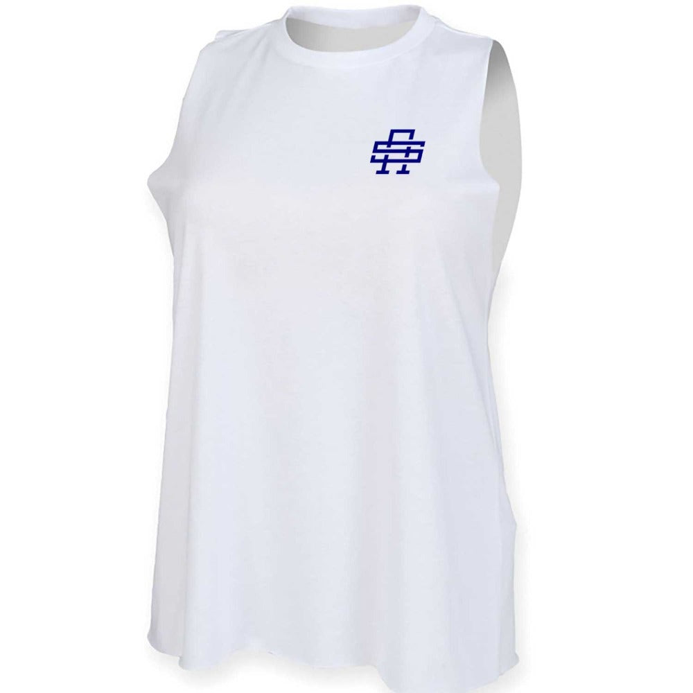 Under Caffeinated and Over Complicated Ladies Cut Off Tank