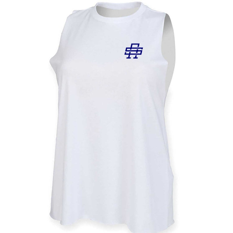 Under Caffeinated and Over Complicated Ladies Cut Off Tank