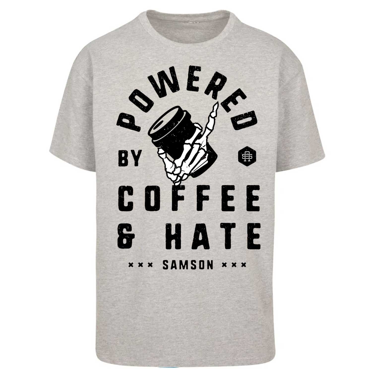 Powered By Coffee And Hate V2 Oversized Gym T-Shirt
