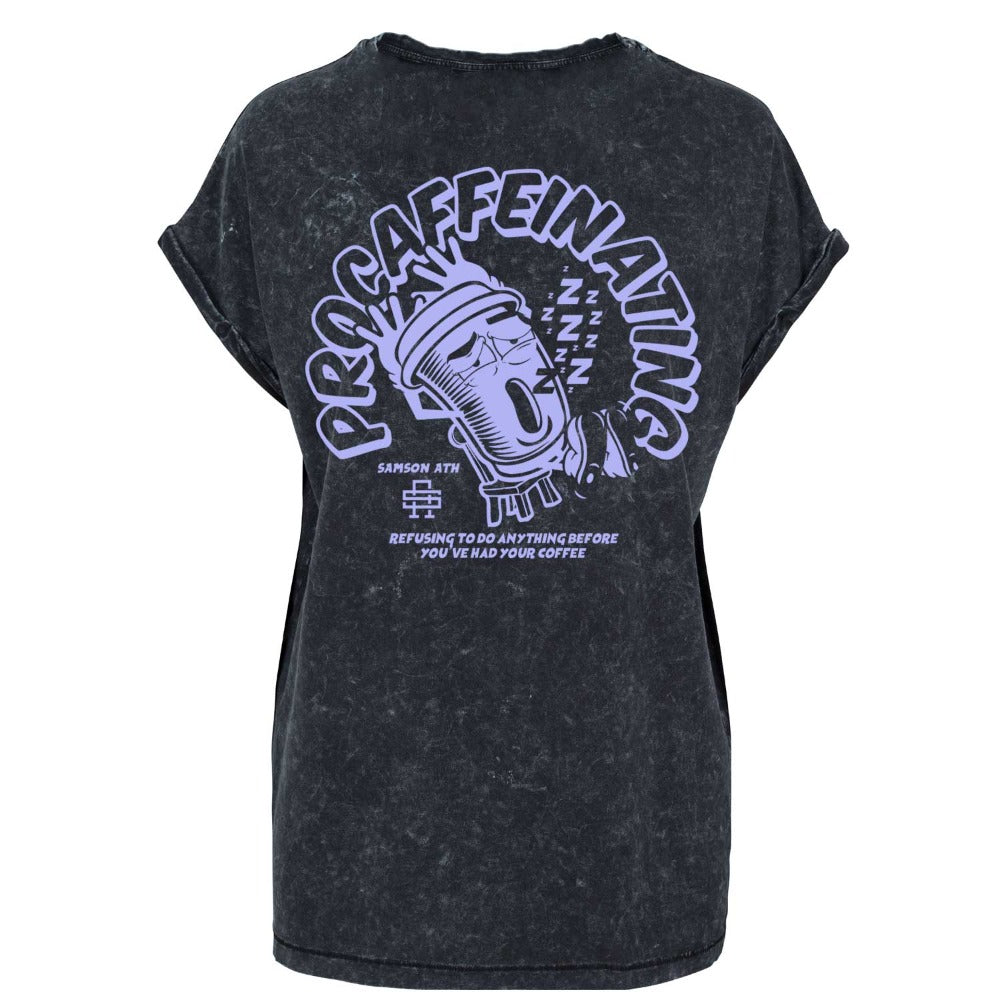 Procaffeinating Ladies Washed Shoulder Tee