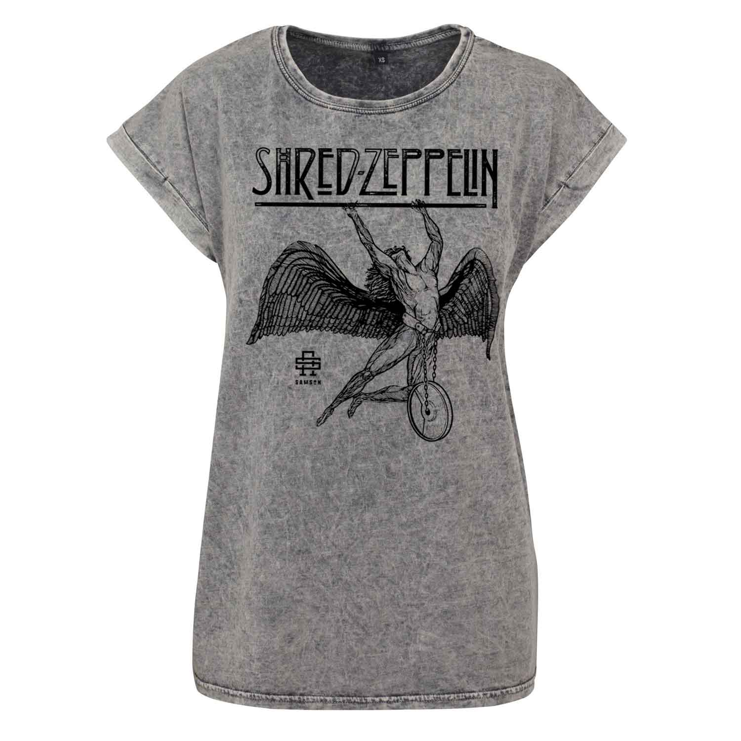 Shred Zeppelin Ladies Washed Shoulder Tee