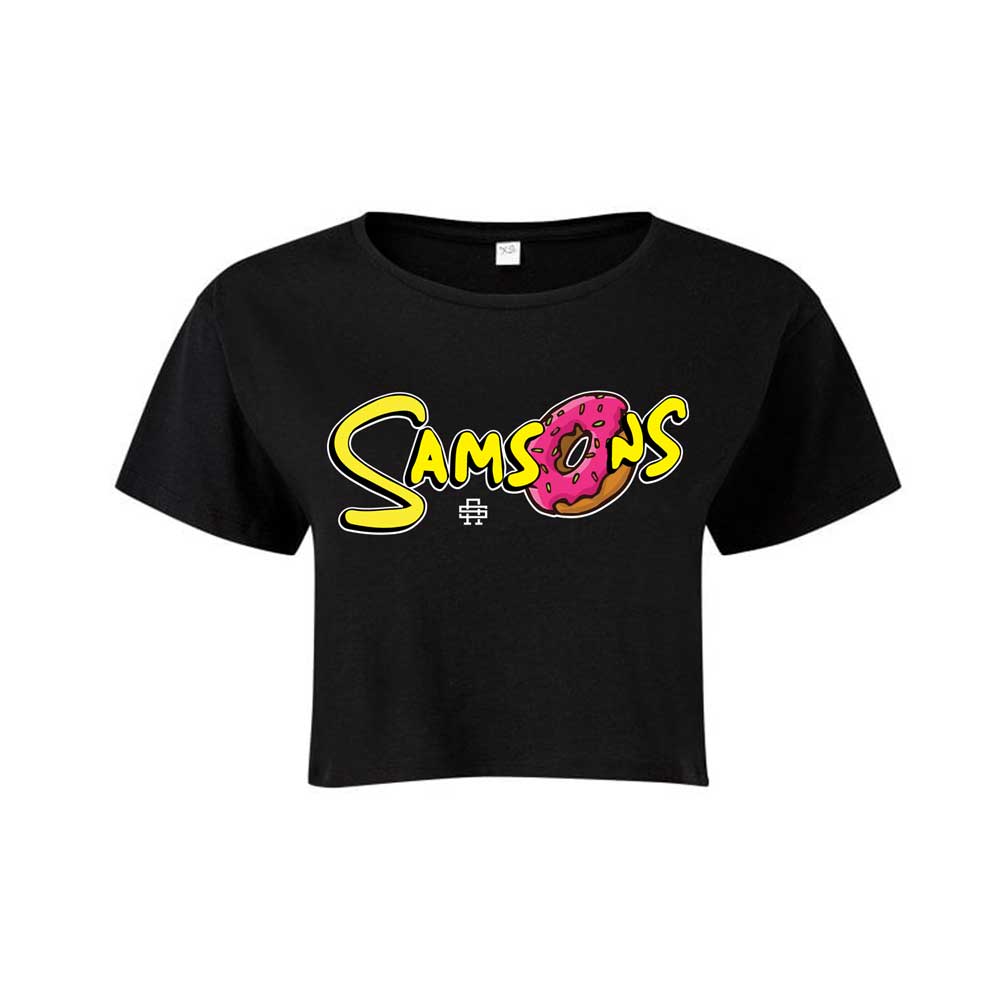 The Samsons Donut Gym Ladies Cropped Tee