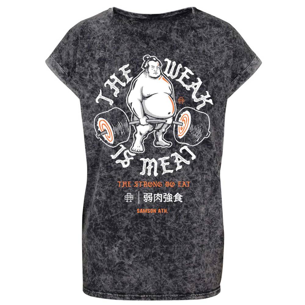 The Weak Is Meat Ladies Washed Shoulder Tee