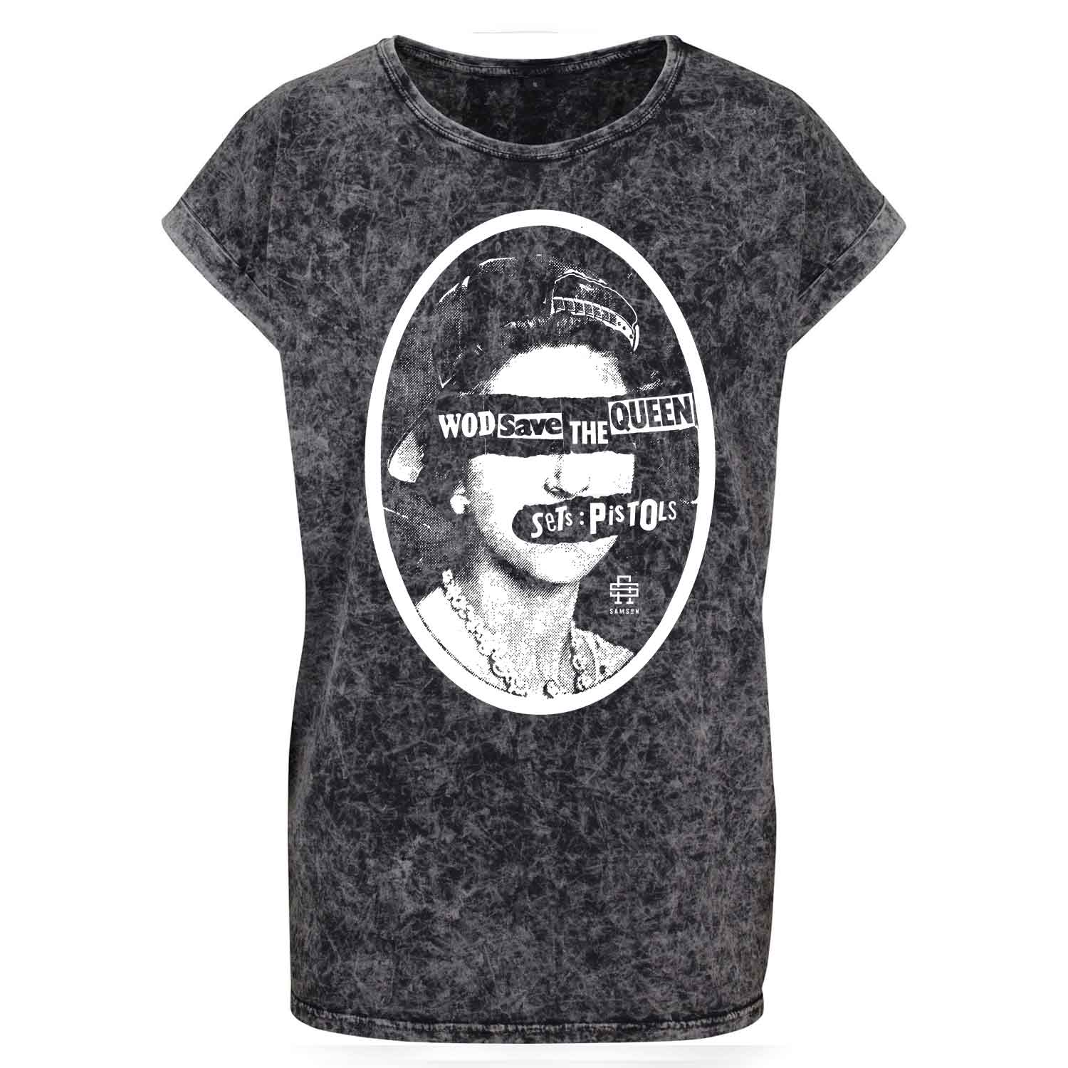 WOD Save The Queen Ladies Washed Shoulder Tee