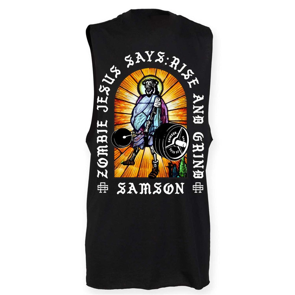 Rise And Grind Mens Cut Off Tank Top