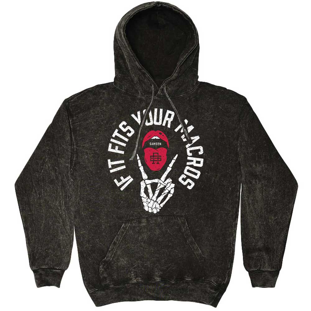 If It Fits Your Macros Washed Unisex Pullover Hoodie