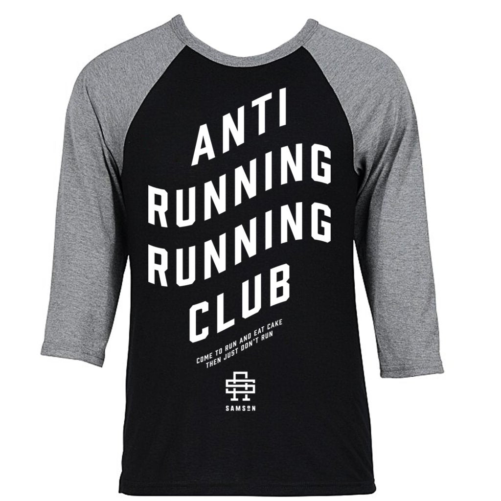 Anti Running Running Club Gym Baseball T-Shirt