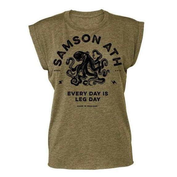 Every day is leg day ladies muscle tshirt samson athletics