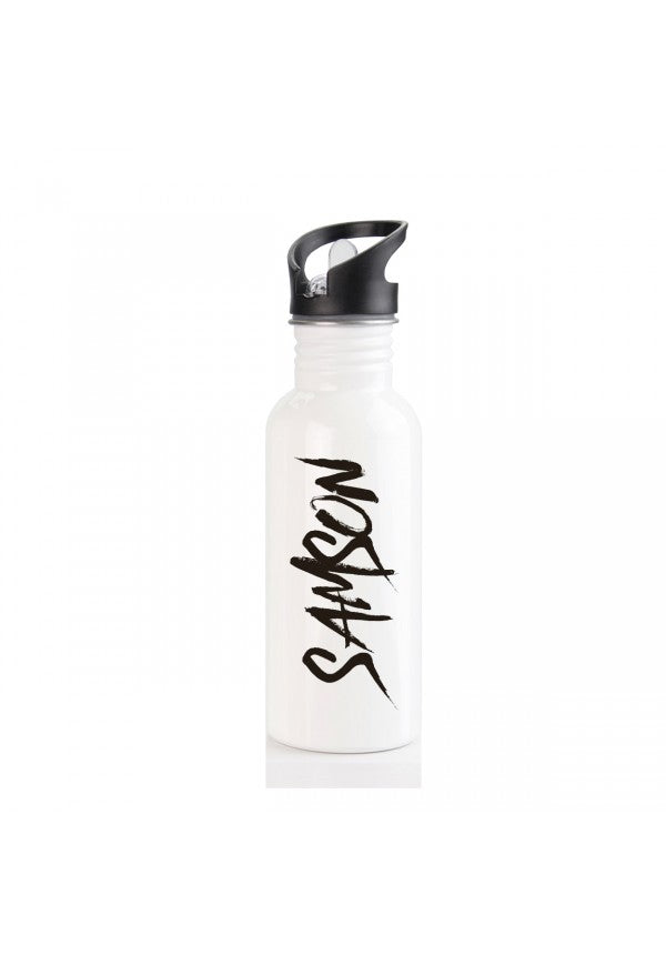 Metal water bottle with straw samson athletics